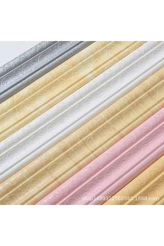 Yaozixa Ev Dekorasyonu İçin 3d立体 Otomatik Yapıştırmalı Ayak Çizgisi - Su Geçirmez, Tv Arka Planı Çerçevesi, Gri Renk, 230cm X 8cm Diğer