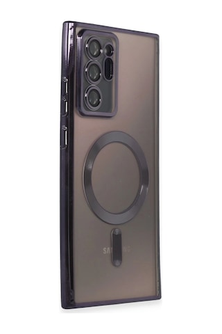 Samsung Galaxy Uyumlu Note 20 Ultra Kılıf Kross Magneticsafe Kapak - Mor Çokrenkli