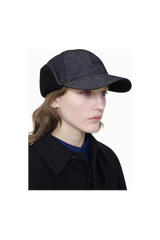 A.p.c Tommie Baseball Cap Yün Ve Denim Unisex Şapka Lacivert 58