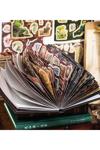 Vintage Tarz Sticker Defteri - Bullet Journal Ve Scrapbook İçin 45 Yaprak Çok Renkli