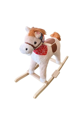 Peluş Sallanan At - Ses Efektli Ve Yumuşak Oturma Alanlı 65 Cm