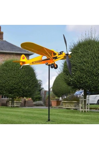 Pazly Weathervane Uçak Uçak Suntek Rüzgar Gülü Demir Bahçe Ld