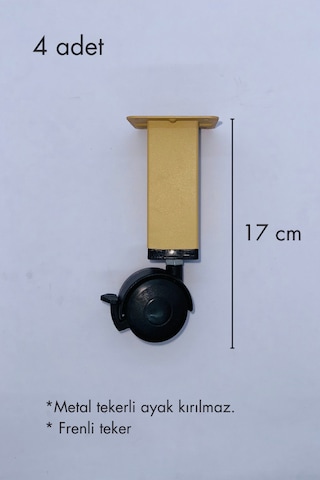 Sihirli Sehpa Tekeri Masa Tekeri 17 Cm Kırılmaz Metal Teker Fren Sistemli Çam
