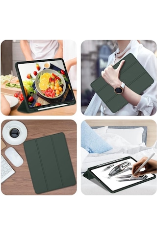 Apple Uyumlu iPad Pro 11 3. Nesil 2021 Kılıf Kalem Bölmeli Smart Case A2