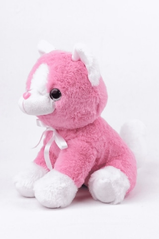 Peluş Oyuncak Oturan Kedi Çift Renkli 30 Cm Pembe - Beyaz