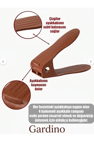 10 Lu Ayarlanabilir Ayakkabı Rampası - Ayakkabı Dolap İçi Düzenleyici Organizer Kahverengi