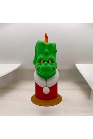Yeni Yıl Grinch Led Mumlu Yılbaşı Aksesuarı 1 Adet