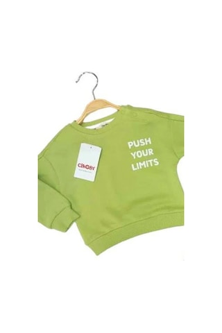 Çikoby Erkek Bebek Your Limits Yazılı Sweatshirt-13681 Yeşil