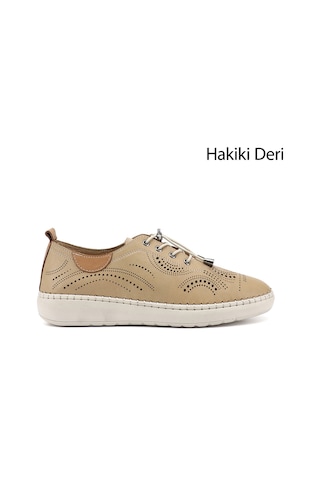Gönderi(R) Gönderi R Kadın Bağcıklı Hakiki Deri Comfort Ayakkabı Dyza82942626 Bej