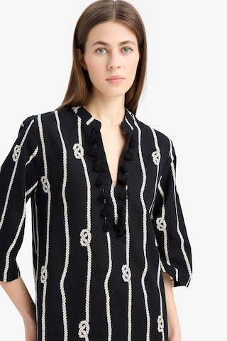 Defacto Regular Fit Desenli Pamuklu Midi Plaj Elbisesi-fall İn Love E5099ax25spbk27 Siyah