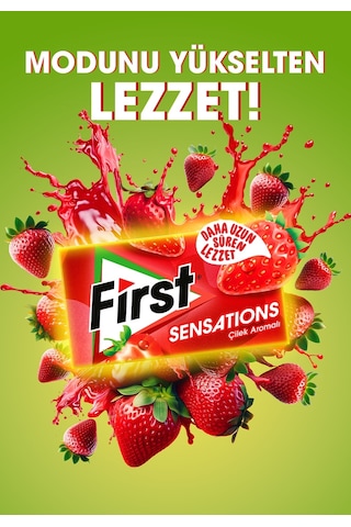 First Sensations Çilek Karamel Aromalı Sakız 12 x 27 G