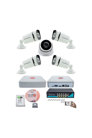 Ip Güvenlik Kamera Seti - 1 İç Mekan , 4 Dış Mekan Kdj-1ın4out-v2