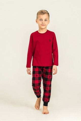 U.S. Polo Assn. Erkek Çocuk Pijama Takımı Baskılı Kırmızı Uzun Kol Pijama Takımı Us2647-c-v3 Us2647-c-v3