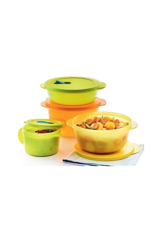 Tupperware Micro Orta Oval Kap 3lü Sty Mavi