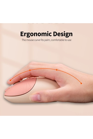 Shineyee Mofii M3 Kablosuz Mouse 2.4g - Ergonomik Tasarım, 3 Seviye Dpı Ayarlı, Düşük Gürültü, Otomatik Uyku Modu, Her İki El İçin Uygun Kahve Rengi