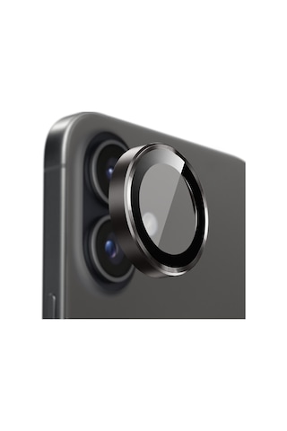 Buff Apple Uyumlu iPhone 17 Metal Kamera Lens Koruyucu Black Siyah