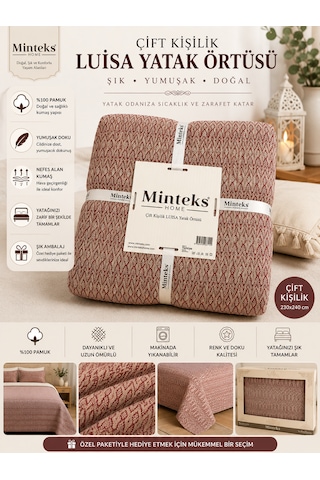 Minteks Home Luisa Çift Kişilik Yatak Örtüsü Kırmızı