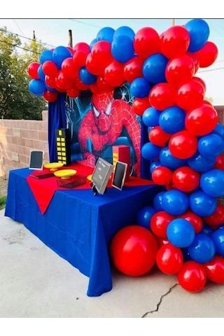 Spiderman Örümcek Adam Doğum Günü Balon Konsepti Seti 80 Adet Balon - Balon Zinciri Spiderman Örümcek Adam Doğum Günü Balon Konsepti Seti 80 Adet Balon - Balon Zinciri