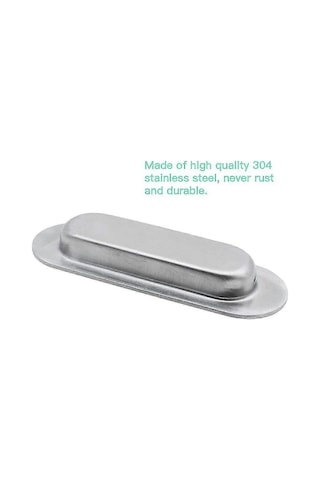 2 Adet Fırçalanmış Paslanmaz Çelik Gömme Oval Sürgülü Kapı Kolları - 120 X 40 Mm - Mishan