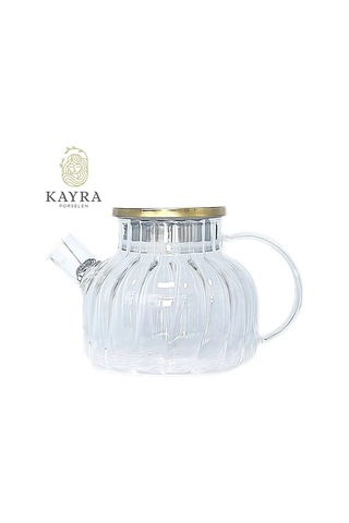 Jenerik Çelik Kapaklı Borosilikat Dilimli Model Süzgeçli Cam Demlik Bitki Çayları 1000 Ml Royaleks-c Çok Renkli