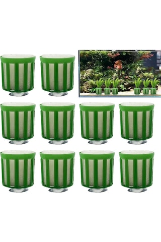 Xindoker Akvaryum Bitki Sabitleme Seti: 10 Adet Sepet, Sünger Ve Emici Disk İle Balık Tankı Dekoru