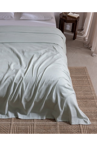 Madame Coco Mathilda King Size %100 Pamuk Karde Düz Pike - Mint Yeşili 8684427307588 Çok Renkli