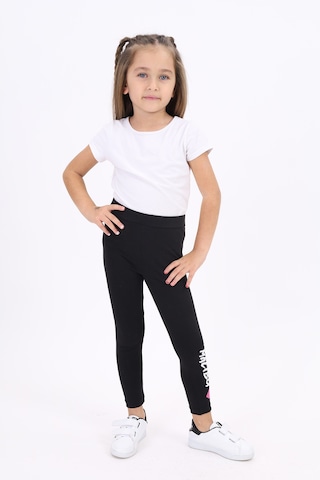 Toontoy Kids Toontoy Kız Çocuk Baskılı Tayt Siyah
