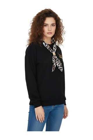 Baglan Kadın Spor Sıfıryaka Sweatshirt Fular Lı Bgl-st05062 Siyah