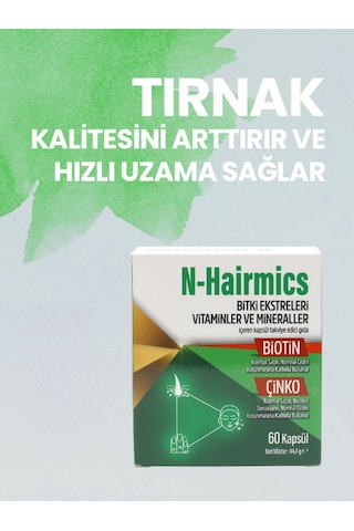 N-Hairmics Bitki Ekstreler İçeren Takviye Edici Gıda 60 Kapsül