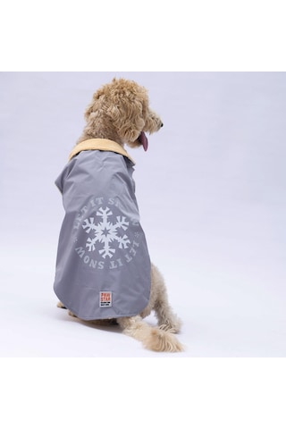 Gri Yukon Büyük Irk Köpek Yeleği Köpek Kıyafeti Köpek Yağmurluk