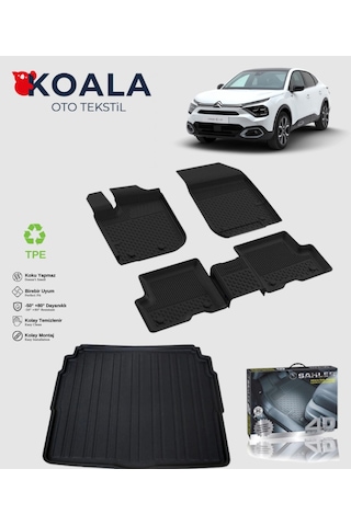 Citroen C4 X İnce Stepneli 2022 Sonrası Sahler Paspas + Bagaj Havuz Seti Uyumlu