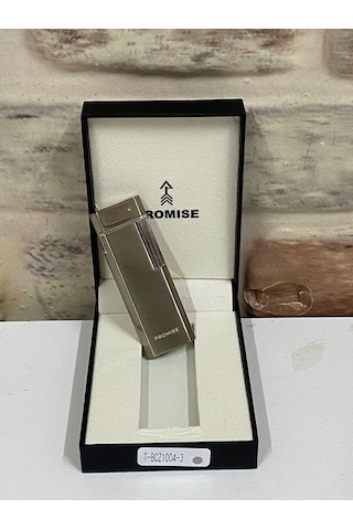 Promise Marka Gri Renk Gazlı İnce Kişiye Özel Çakmak