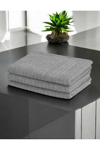 3 Lü Mikrofiber Temizlik Bezi Çok Amaçlı, Yüksek Emicilik, Iz Bırakmaz Gri