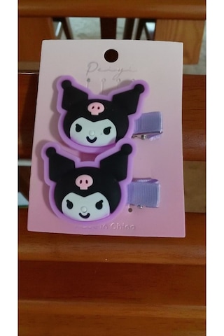 Üzeri Silikon Kuromi Fiğürlü Çocuk Pens Toka Bir Çift Çok Renkli