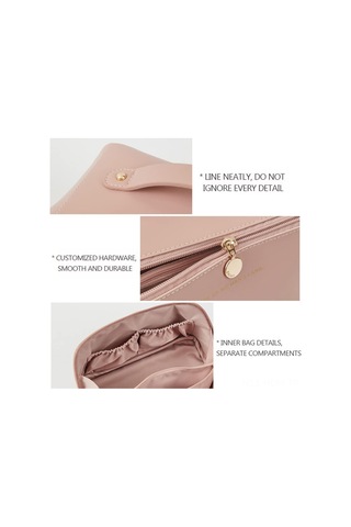 Suofeng Vegan Deri Çift Katlı Bulut Desenli Su Geçirmez Kozmetik Çantası, Geniş Açılışlı Kaliteli Fermuar İle Seyahat Ve Ev Kullanıma Uygun Büyük Kapasiteli Organizer Beyaz