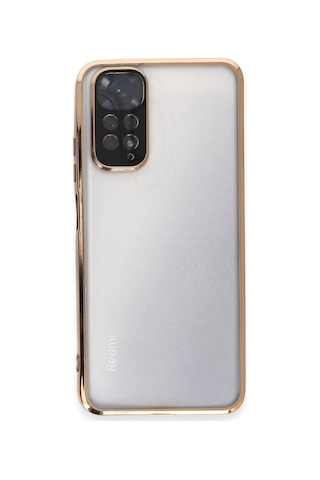 Xiaomi Redmi Note 11 Kılıf Razer Lensli Silikon - Gold Altın