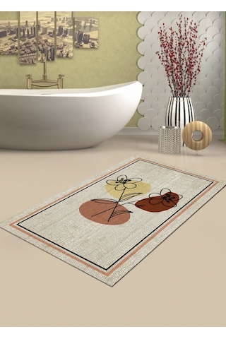 Bohemian 70 x 120 Cm Kaymaz, Organik Pamuk Taban Banyo Halısı Çok Renkli