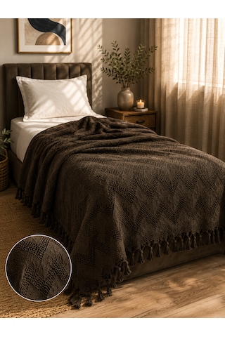 Kapreo Home Craft Collection Premium Çift Kişilik Pike 200 X 230 Kahverengi