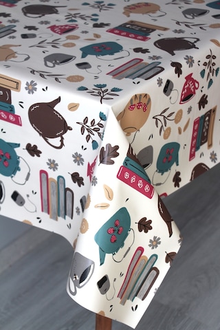 Elyaf Silinebilir Pvc Muşamba Masa Örtüsü 1232-2 Renklifincan Pembe