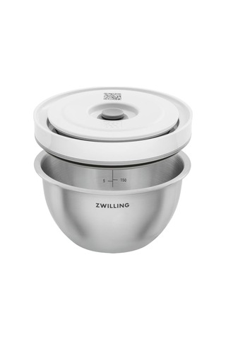 Fresh & Save Bowls Vakumlu Saklama Kabı, S, 12 Santimetre, Paslanmaz Çelik, Metalik Gri Çok Renkli