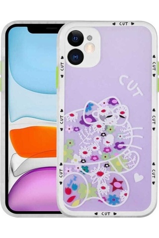 Apple Uyumlu iPhone 11 Kılıf Kamera Korumalı Desenli Sert Zore Hess Kapak NO8