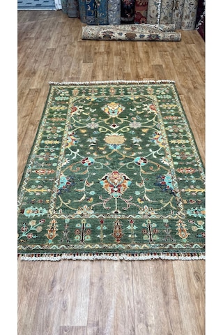 El Dokuma Afghan Halısı Yeşil