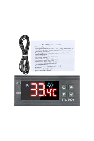 Qingmipy Stc-3000 24v Sucul Yumurta & Deniz Ürünleri Soğutucu İçin Dijital Sayısal Mikroişlemci Sıcaklık Kontrol Cihazı