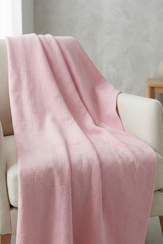 %100 Pamuk Dama Desenli Tek Kişilik Pike Pembe 160x230