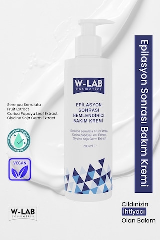 W-Lab Cosmetics Epilasyon Sonrası Nemlendirici Bakım Kremi 200 ML