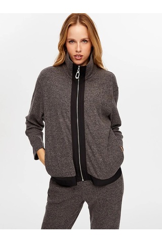 Faik Sönmez Dokuma Garnili Kaşkorse Örme Kadın Eşofman Üstü W26esu001 Antrasit
