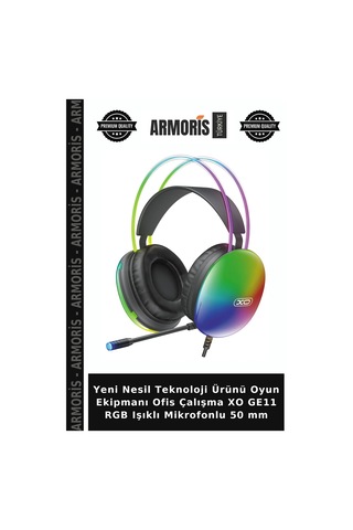 Yeni Nesil Teknoloji Ürünü Oyun Ekipmanı Ofis Çalışma Xo Ge11 Rgb Işıklı Mikrofonlu 50 Mm