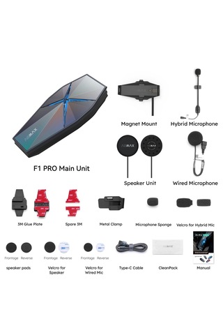 Asmax F1 Pro Mesh Ve Sesli Komut İnterkom Stellar Grey