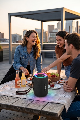 Taşınabilir Kablosuz Bluetooth Hoparlör Rgb Led Işıklı / Fm Radyolu Tg-434