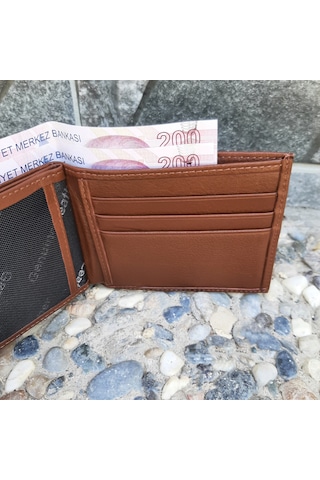 Gvnbag Hakiki Deri Erkek Yatay Taba Cüzdan Gvn-0135